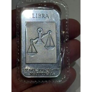 National Silver Pure .999 Bullion Bar Libra Zodiac Sign 1oz troy oz .999+ fine